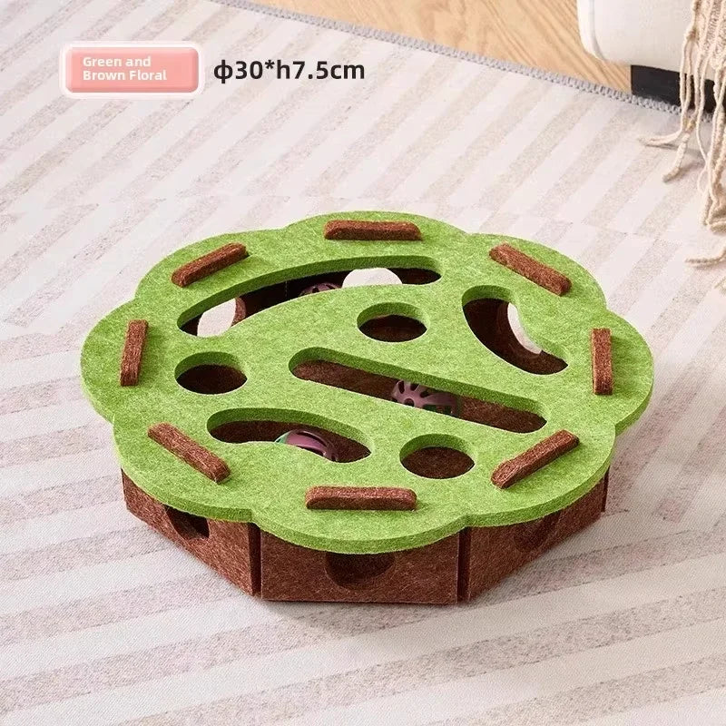 Interactive Cat Puzzle Toy – Felt Activity Box with Ball