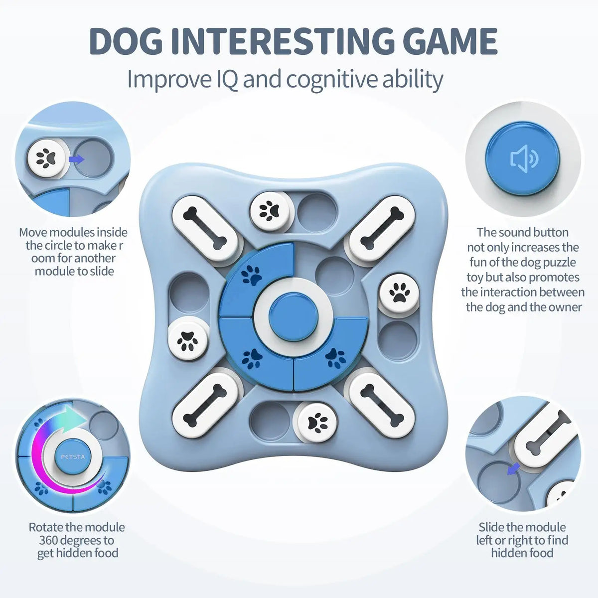 Interactive Dog Puzzle Slow Feeder Toy – IQ Training & Treat Dispenser
