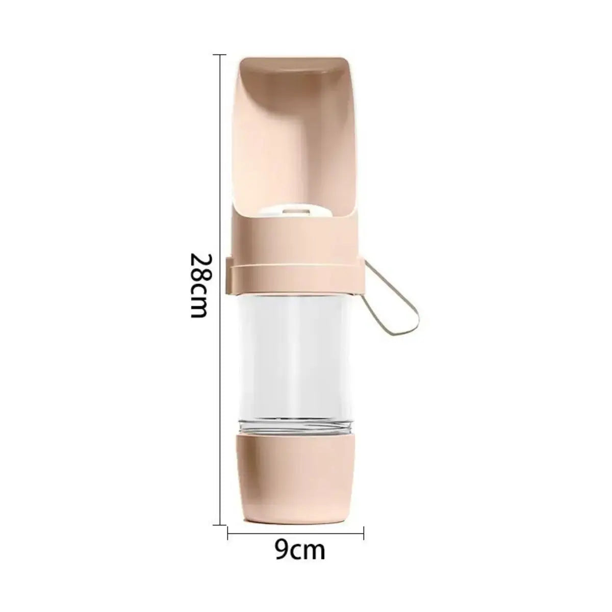 Portable Pet Water Bottle with Food Storage – Travel Feeder for Dogs & Cats
