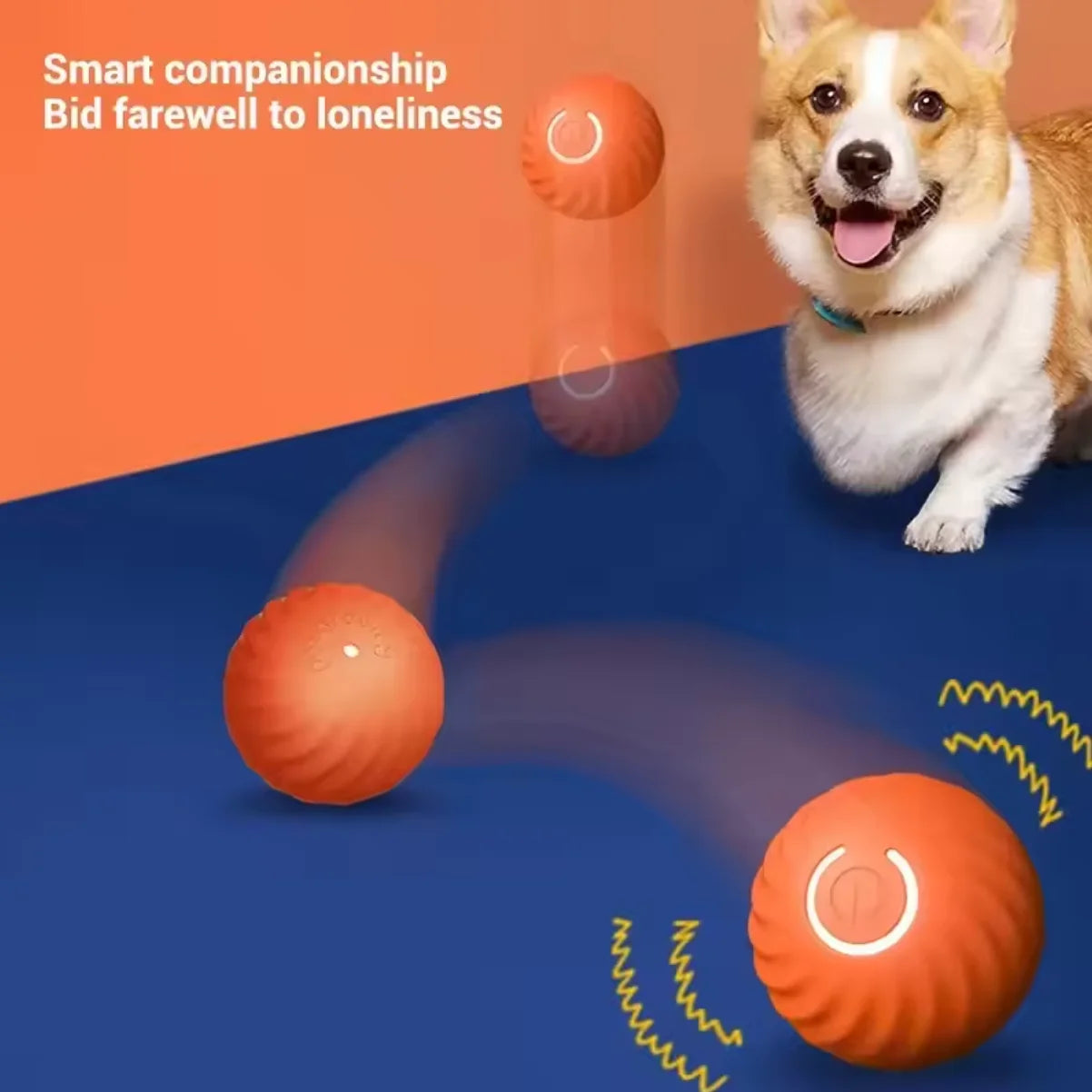 Smart Interactive Dog Ball – Rechargeable Automatic Rolling Toy
