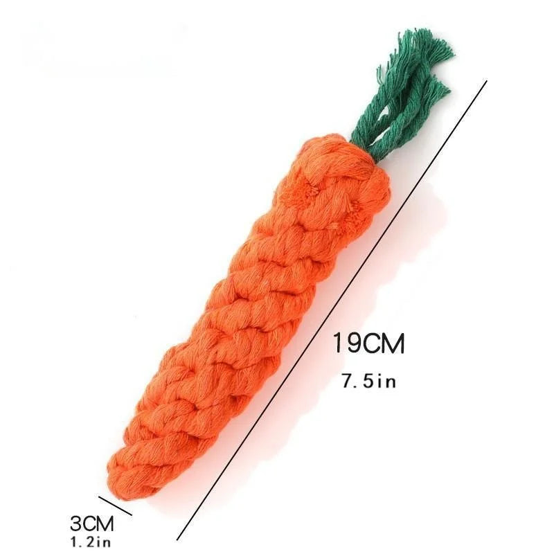 Carrot Rope Chew Toy for Dogs & Cats – Cotton Knot Toy