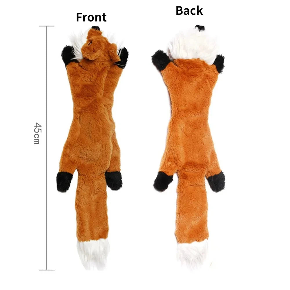 Stuffingless Squeaky Dog Toy – Durable Plush Animal Chew Toy
