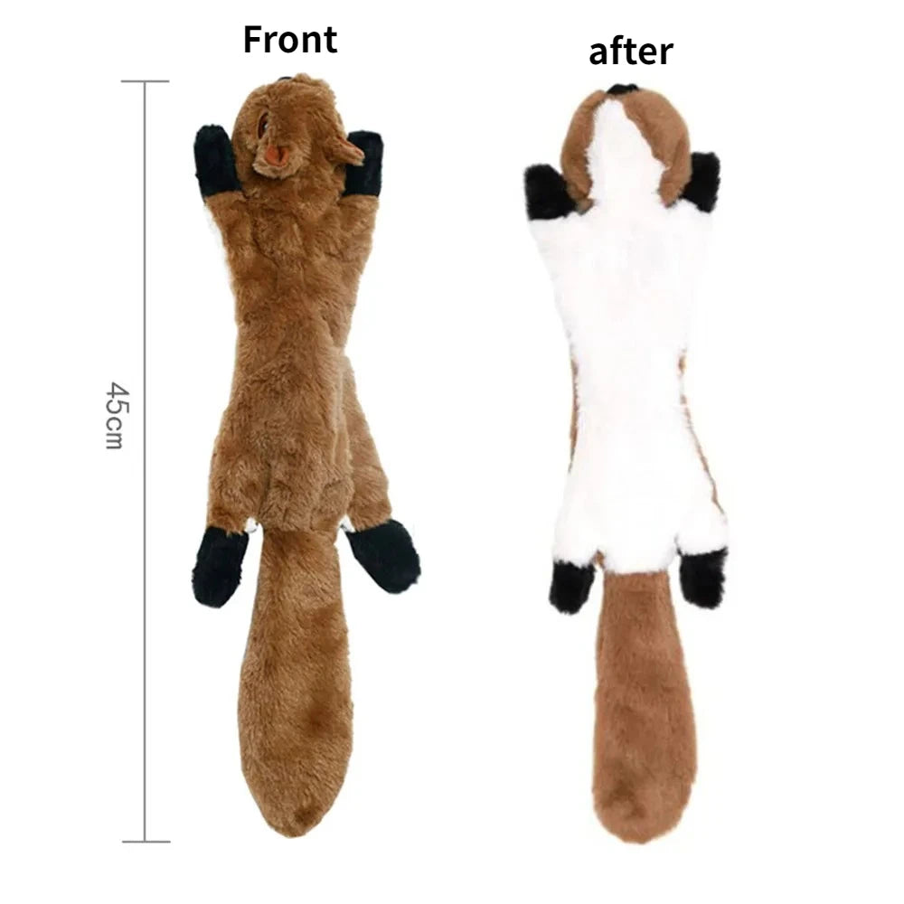 Stuffingless Squeaky Dog Toy – Durable Plush Animal Chew Toy
