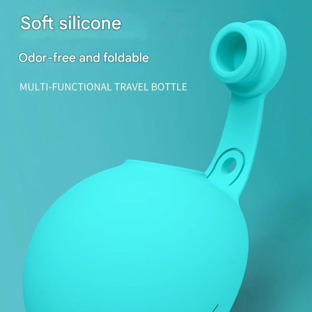 Portable Dog Water Bottle with Silicone Bowl – Leak-Proof Travel Bottle for Walks & Trips