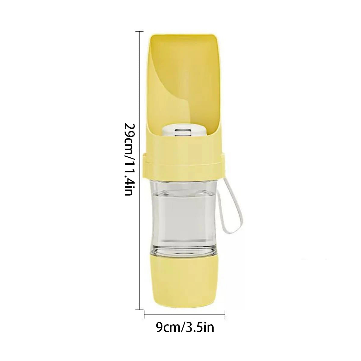 Portable Pet Water Bottle with Food Storage – Travel Feeder for Dogs & Cats