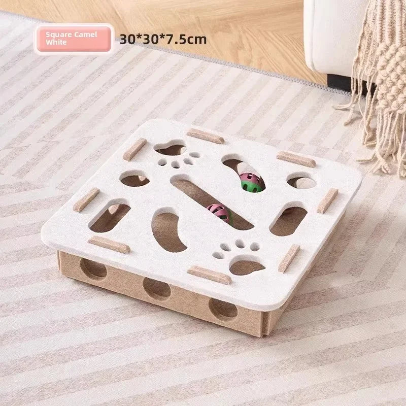 Interactive Cat Puzzle Toy – Felt Activity Box with Ball