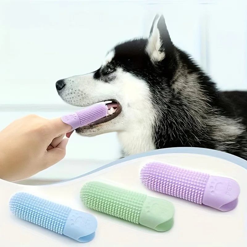360° Silicone Finger Toothbrush for Dogs & Cats – Gentle Dental Cleaning Brush