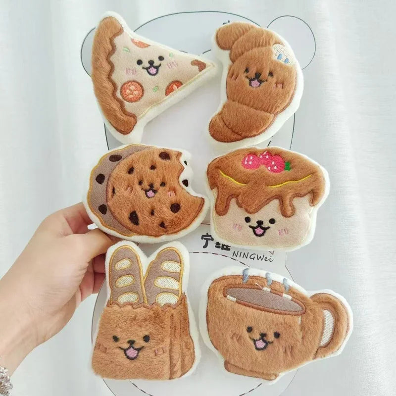 Cute Squeaky Plush Dog Toy – Fun Food-Shaped Puppy Toy
