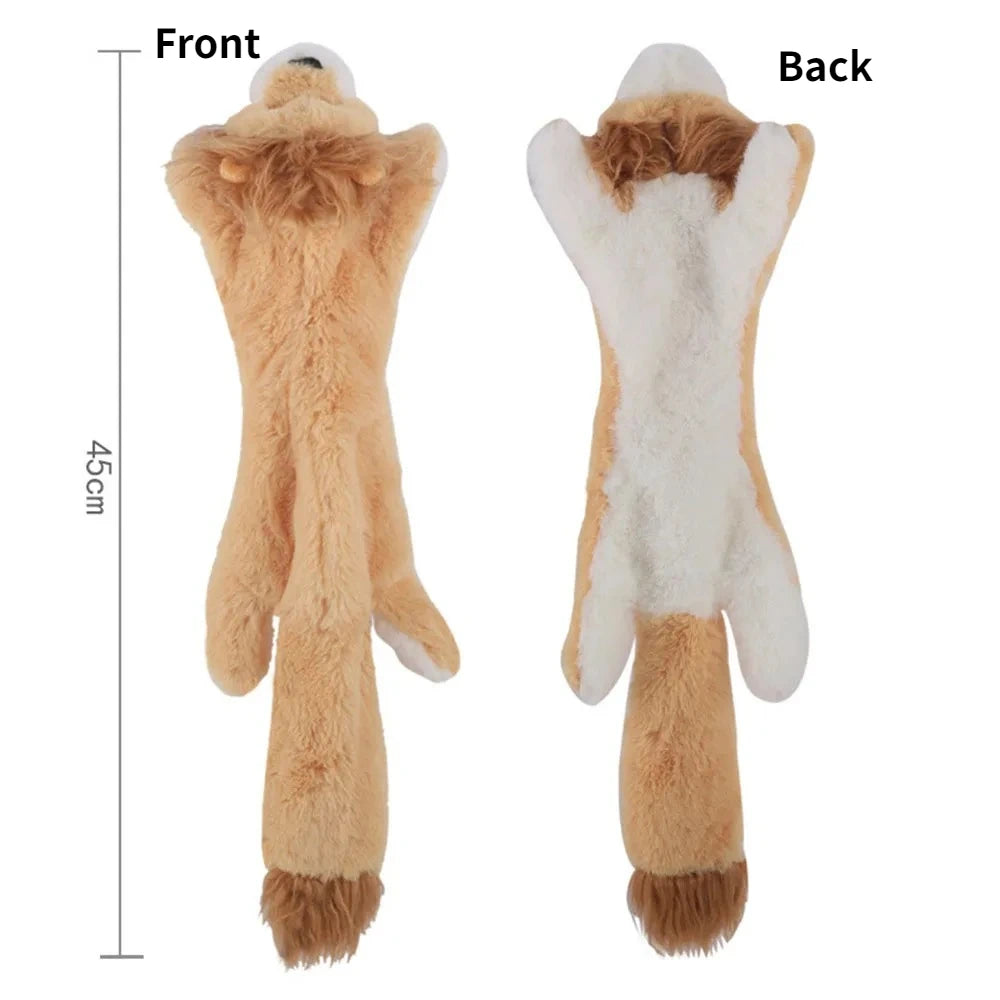 Stuffingless Squeaky Dog Toy – Durable Plush Animal Chew Toy