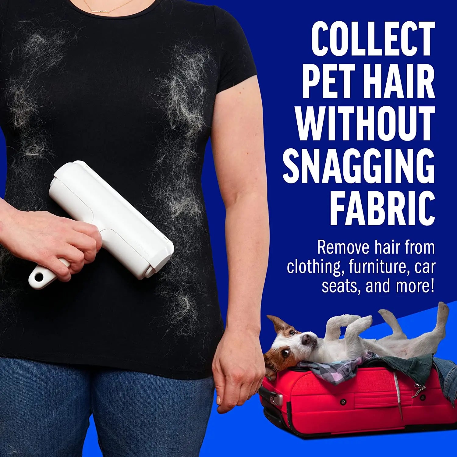 Self-Cleaning Pet Hair Remover Roller – Reusable Fur Cleaner for Sofas, Cars & Clothes