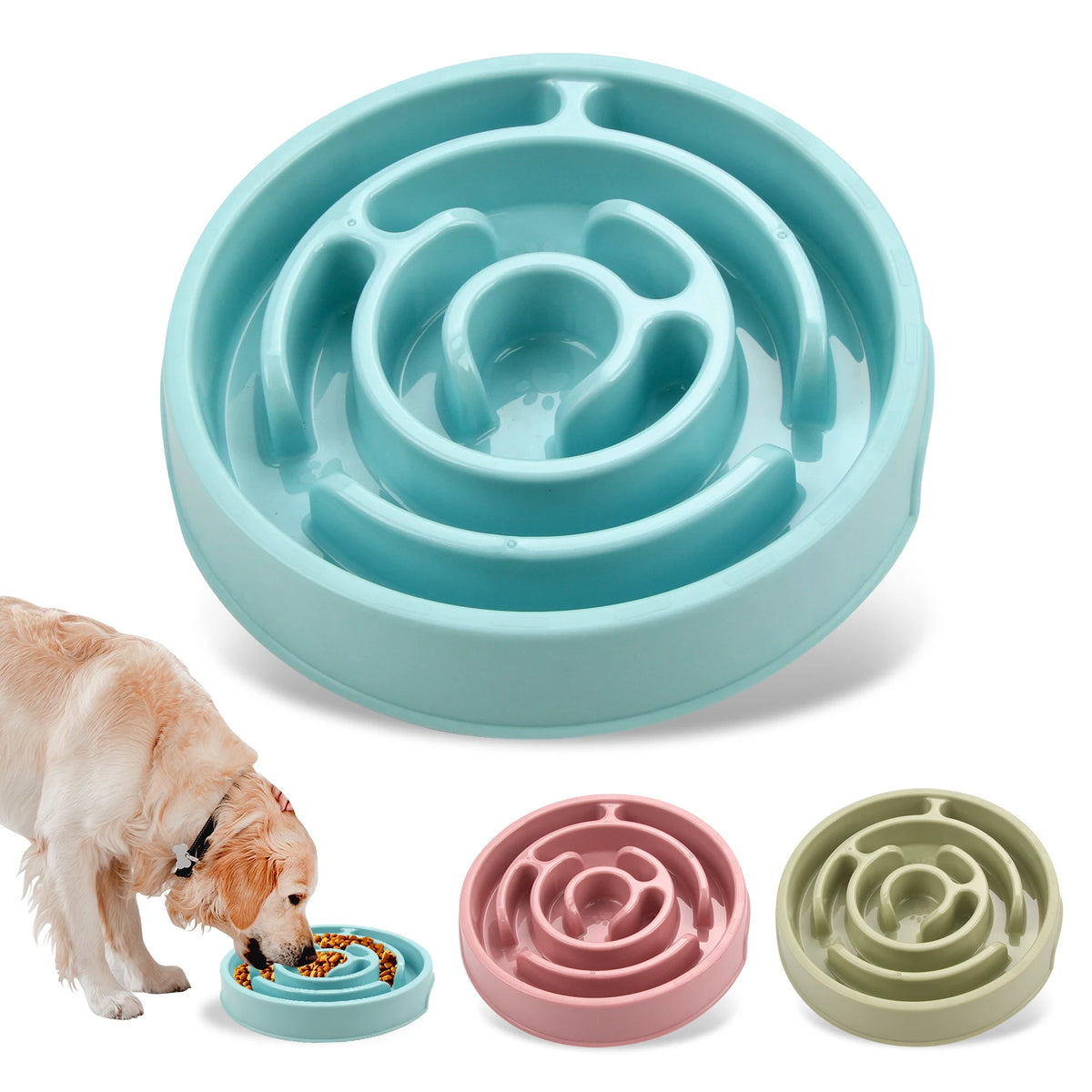 Slow Feeder Dog Bowl – Non-Slip Anti-Gulping Pet Food Bowl