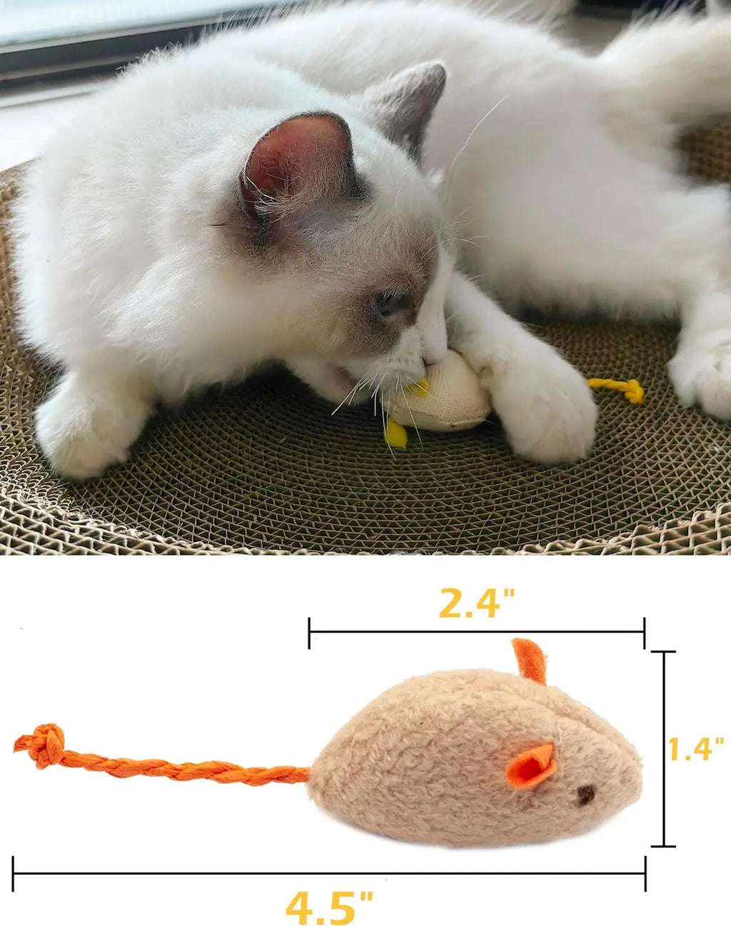Catnip Mouse Toys for Cats – Interactive Rattle Plush Mice