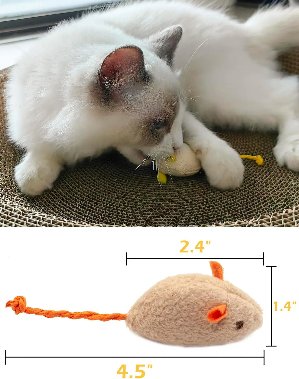 Catnip Mouse Toys for Cats – Interactive Rattle Plush Mice