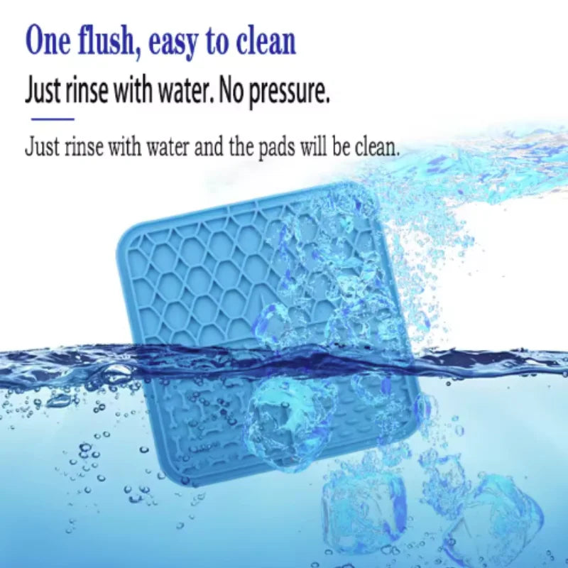 Silicone Lick Mat for Dogs & Cats – Slow Feeder Enrichment Mat for Treats & Bath Time