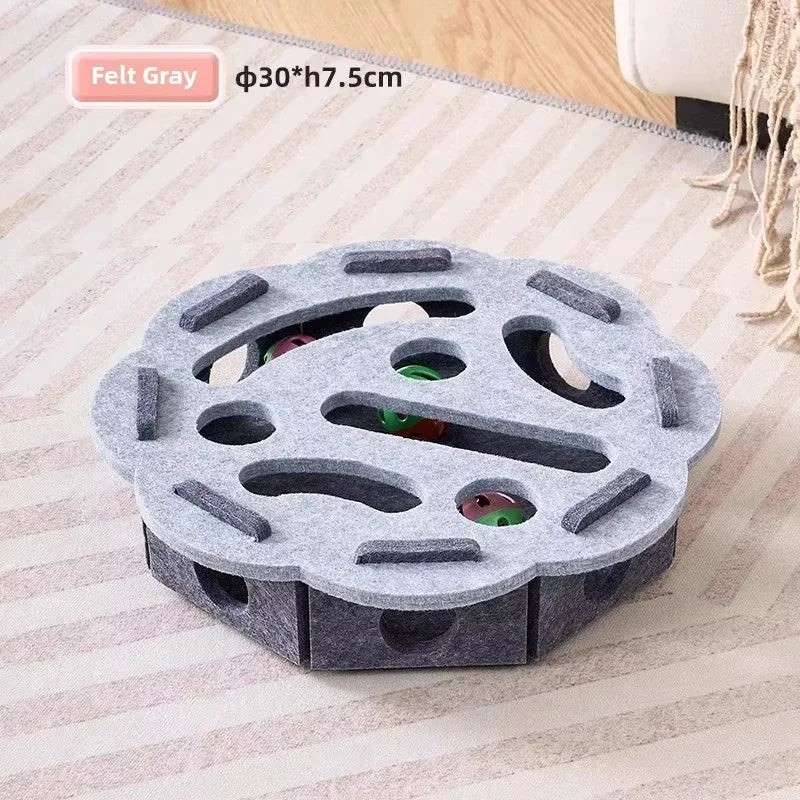 Interactive Cat Puzzle Toy – Felt Activity Box with Ball