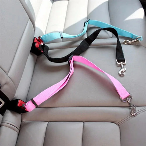Adjustable Dog Car Seat Belt – Pet Safety Restraint Strap for Cars