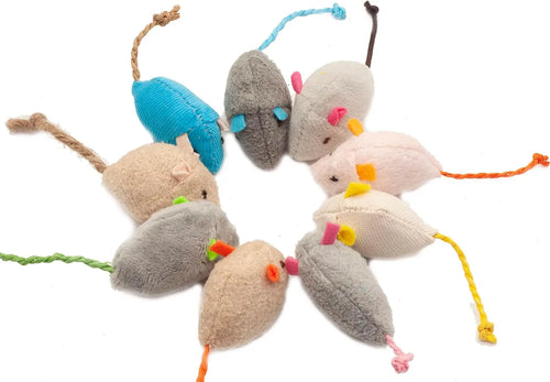 Catnip Mouse Toys for Cats – Interactive Rattle Plush Mice
