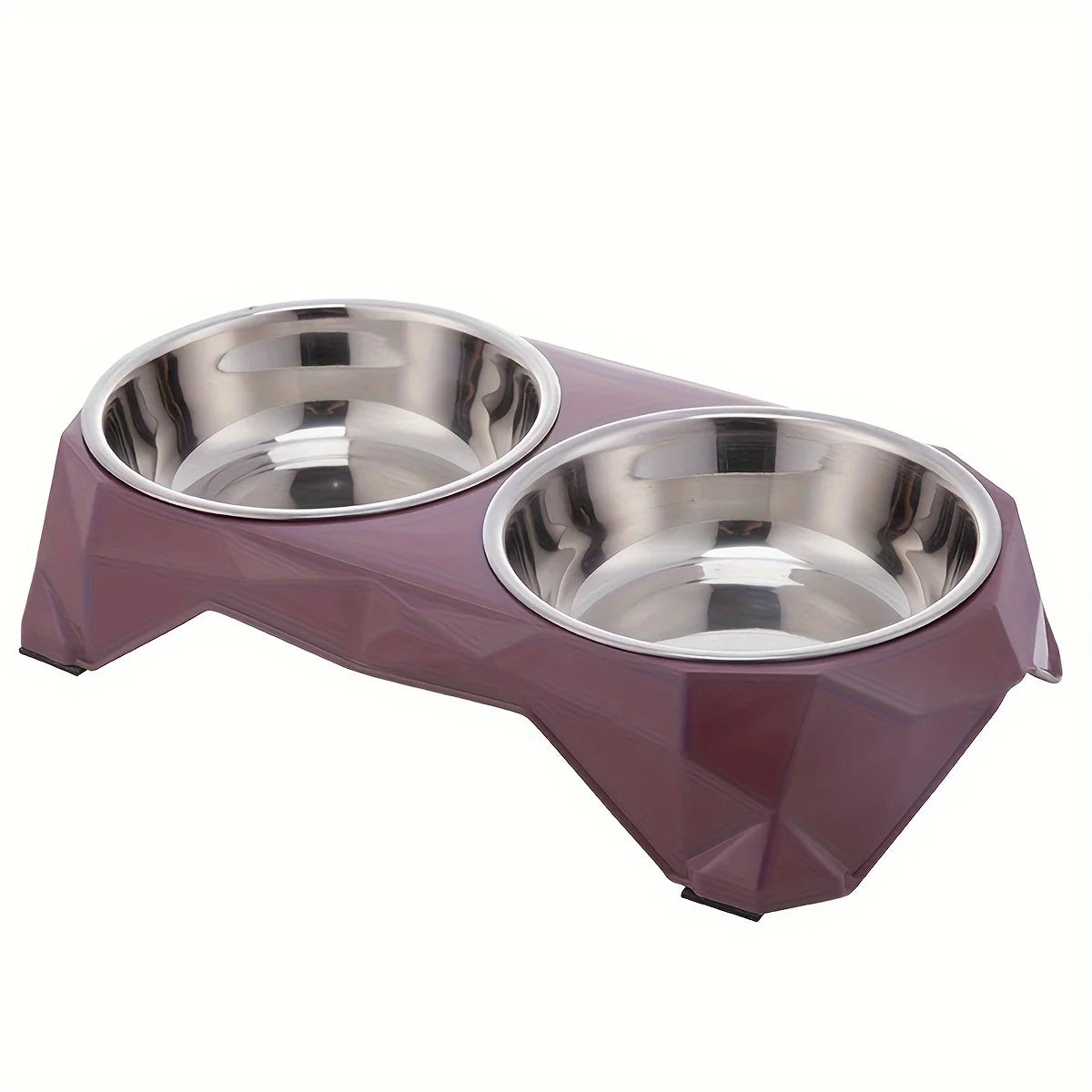 Stainless Steel Double Pet Bowl – Non-Slip Food & Water Feeder for Dogs & Cats