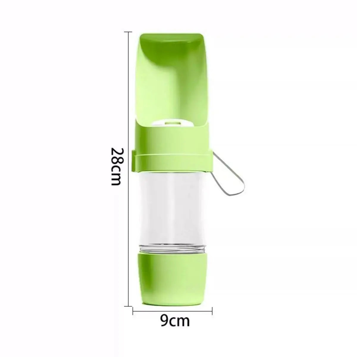 Portable Pet Water Bottle with Food Storage – Travel Feeder for Dogs & Cats