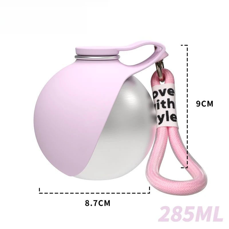 Portable Dog Water Bottle with Silicone Bowl – Leak-Proof Travel Bottle for Walks & Trips