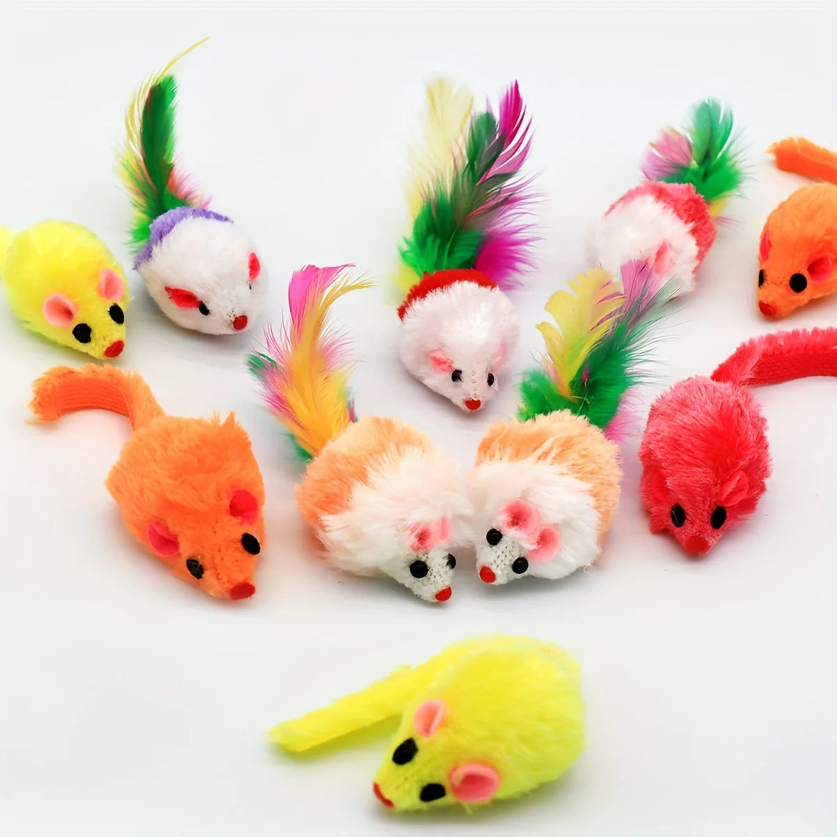 Catnip Mouse Toys for Cats – Interactive Rattle Plush Mice