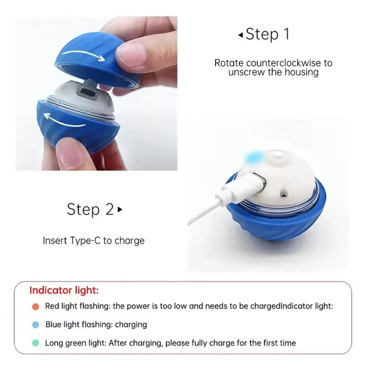 Smart Interactive Dog Ball – Rechargeable Automatic Rolling Toy