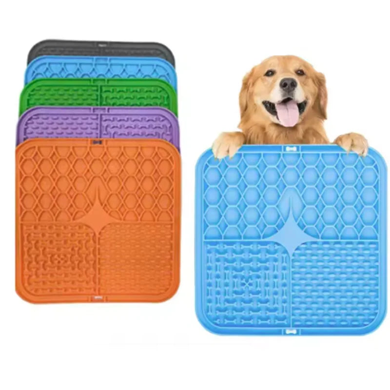 Silicone Lick Mat for Dogs & Cats – Slow Feeder Enrichment Mat for Treats & Bath Time