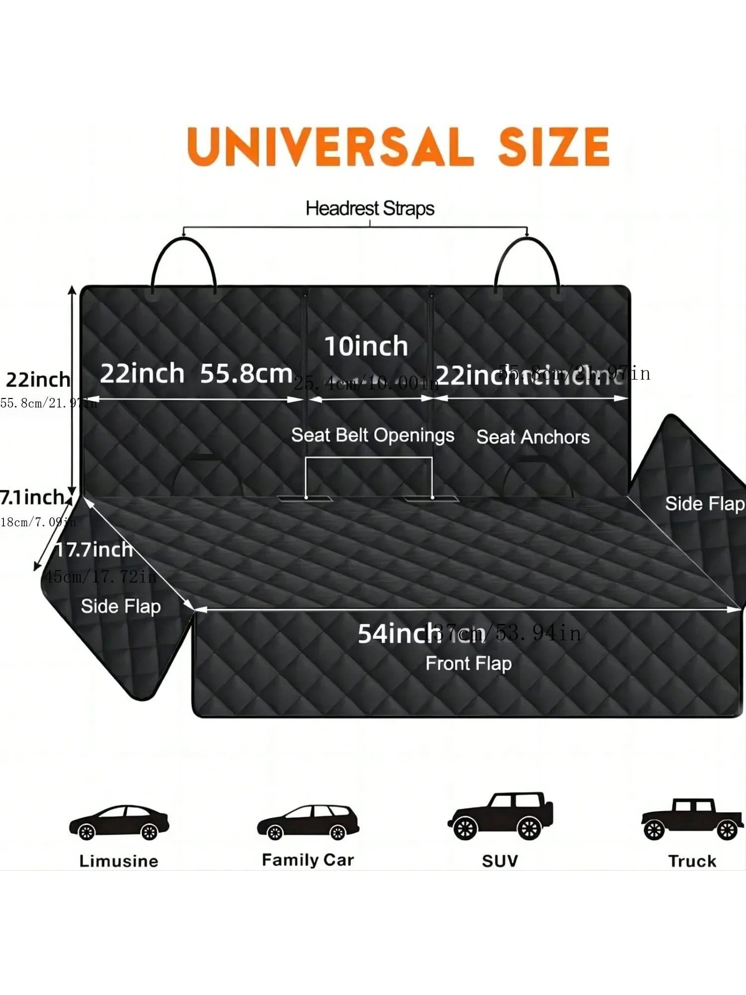 Waterproof Dog Car Seat Cover – Back Seat Protector for Pet Travel