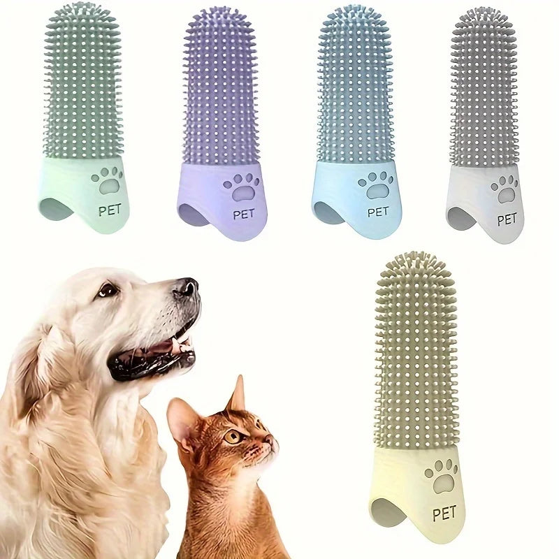 360° Silicone Finger Toothbrush for Dogs & Cats – Gentle Dental Cleaning Brush