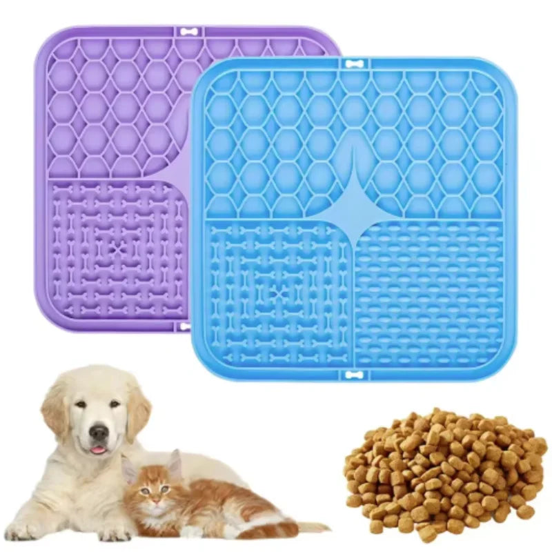 Silicone Lick Mat for Dogs & Cats – Slow Feeder Enrichment Mat for Treats & Bath Time