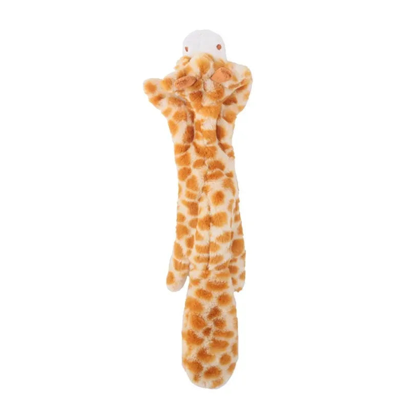 Stuffingless Squeaky Dog Toy – Durable Plush Animal Chew Toy