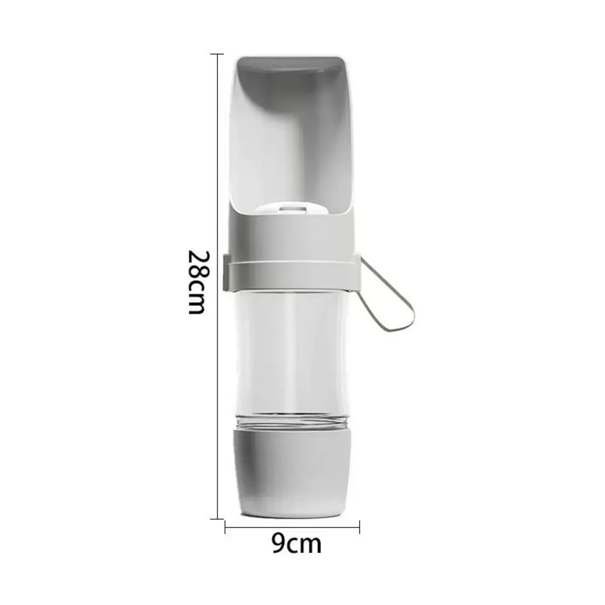 Portable Pet Water Bottle with Food Storage – Travel Feeder for Dogs & Cats